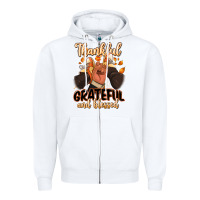 White Thankful grateful and Blessed black man sneakers Zipper Hoodie - RanaPortraitStore