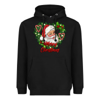 Black merry christmas santa Heavyweight Hoodie - RanaPortraitStore