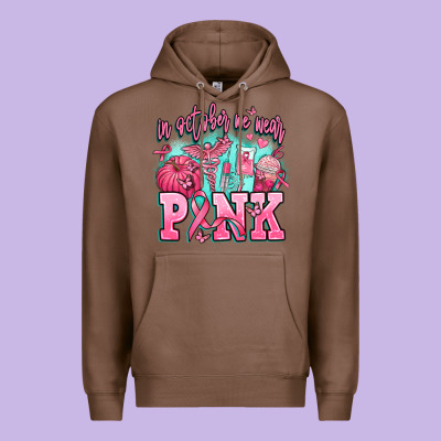 In October We Wear Pink Premium Hoodie Designed By Adodesignshop