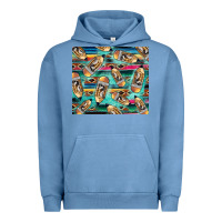 Pigment Pebble Blue Western Teacher Pencil Urban Hoodie - LillyAllenDesigns