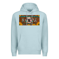 Blue Mist western heifer mom with sunflowers and turquoise license plate Premium Hoodie - Artiststas
