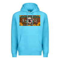 Ocean Blue western heifer mom with sunflowers and turquoise license plate Premium Hoodie - Artiststas