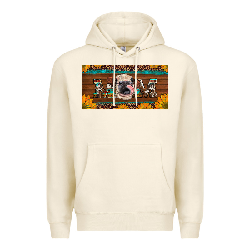 Western Heifer Mom With Sunflowers And Turquoise License Plate Premium Hoodie by Artiststas | Teevron