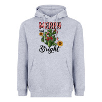 Heather Grey merry and bright with cactus Heavyweight Hoodie - RanaPortraitStore