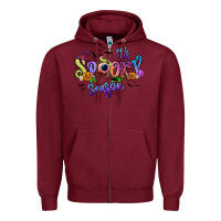 Burgundy It's spooky season Zipper Hoodie - RanaPortraitStore