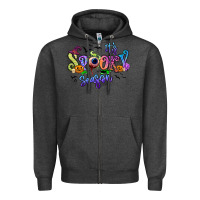 Charcoal Heather It's spooky season Zipper Hoodie - RanaPortraitStore