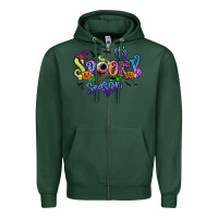 Sports Green It's spooky season Zipper Hoodie - RanaPortraitStore