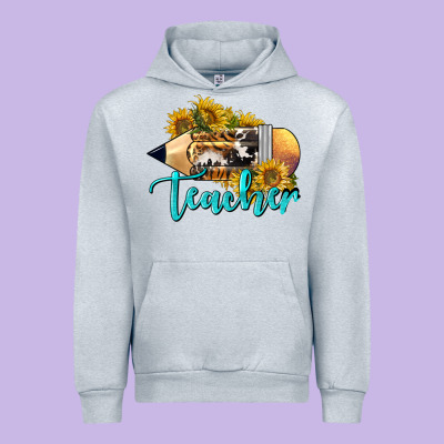 Western Teacher Pencil Urban Hoodie Designed By Lillyallendesigns