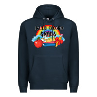Navy back to school hello second grade 3200x2400 Premium Hoodie - AdoDesignShop