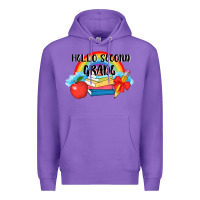 Purple back to school hello second grade 3200x2400 Premium Hoodie - AdoDesignShop
