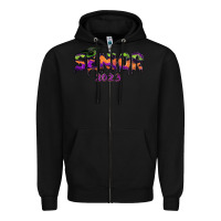 Black Senior 2023 Halloween Zipper Hoodie - RanaPortraitStore