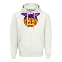 Oatmeal Heather Jack O' Lantern Halloween Pumpkin Zipper Hoodie - RanaPortraitStore