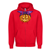 Red Jack O' Lantern Halloween Pumpkin Zipper Hoodie - RanaPortraitStore