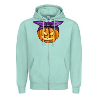 Seafoam Jack O' Lantern Halloween Pumpkin Zipper Hoodie - RanaPortraitStore