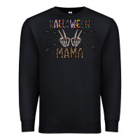 Black halloween mama Premium Sweatshirt - CowhideDigitalArt