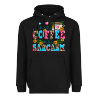 Black i run on coffee and sarcasm Heavyweight Hoodie - Zillion Design Studio