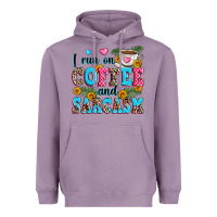 Lavender i run on coffee and sarcasm Heavyweight Hoodie - Zillion Design Studio