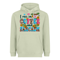 Matcha i run on coffee and sarcasm Heavyweight Hoodie - Zillion Design Studio