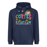 Navy i run on coffee and sarcasm Heavyweight Hoodie - Zillion Design Studio