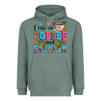 Sage i run on coffee and sarcasm Heavyweight Hoodie - Zillion Design Studio