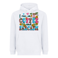 White i run on coffee and sarcasm Heavyweight Hoodie - Zillion Design Studio