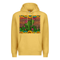 Antique Gold sunflowers turquoise serape cactus tumbler Premium Hoodie - Artiststas