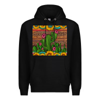 Black sunflowers turquoise serape cactus tumbler Premium Hoodie - Artiststas