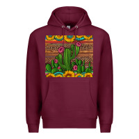 Burgundy sunflowers turquoise serape cactus tumbler Premium Hoodie - Artiststas