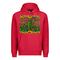 Cardinal sunflowers turquoise serape cactus tumbler Premium Hoodie - Artiststas