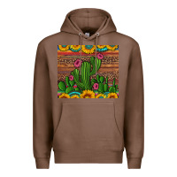 Chestnut sunflowers turquoise serape cactus tumbler Premium Hoodie - Artiststas