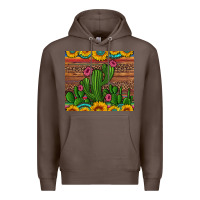 Coffee sunflowers turquoise serape cactus tumbler Premium Hoodie - Artiststas