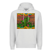 Dove Grey sunflowers turquoise serape cactus tumbler Premium Hoodie - Artiststas