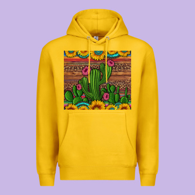 Sunflowers Turquoise Serape Cactus Tumbler Premium Hoodie Designed By Artiststas