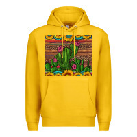 Lemon sunflowers turquoise serape cactus tumbler Premium Hoodie - Artiststas