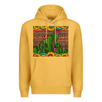 Mustard sunflowers turquoise serape cactus tumbler Premium Hoodie - Artiststas