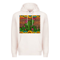 Pale Pink sunflowers turquoise serape cactus tumbler Premium Hoodie - Artiststas
