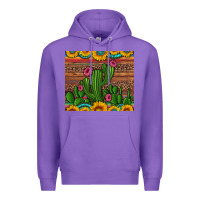 Purple sunflowers turquoise serape cactus tumbler Premium Hoodie - Artiststas