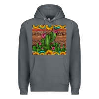 Rock sunflowers turquoise serape cactus tumbler Premium Hoodie - Artiststas
