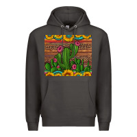 Smoke sunflowers turquoise serape cactus tumbler Premium Hoodie - Artiststas