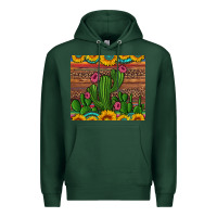 Sports Green sunflowers turquoise serape cactus tumbler Premium Hoodie - Artiststas