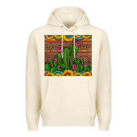 Tofu sunflowers turquoise serape cactus tumbler Premium Hoodie - Artiststas