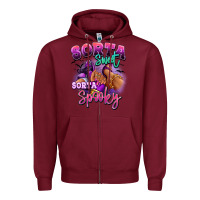 Burgundy Sorta sweet sorta spooky sneaker and heel afro wom Zipper Hoodie - RanaPortraitStore