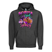 Charcoal Heather Sorta sweet sorta spooky sneaker and heel afro wom Zipper Hoodie - RanaPortraitStore