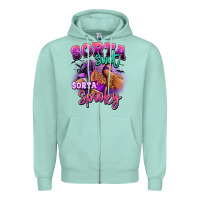 Seafoam Sorta sweet sorta spooky sneaker and heel afro wom Zipper Hoodie - RanaPortraitStore
