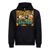 Black Western Teacher Pencil With Sunflowers Urban Hoodie - LillyAllenDesigns