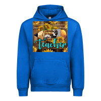 Cobalt Western Teacher Pencil With Sunflowers Urban Hoodie - LillyAllenDesigns