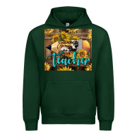 Forest Green Western Teacher Pencil With Sunflowers Urban Hoodie - LillyAllenDesigns