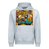 Heather Grey Western Teacher Pencil With Sunflowers Urban Hoodie - LillyAllenDesigns