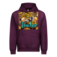 Mauve Wine Western Teacher Pencil With Sunflowers Urban Hoodie - LillyAllenDesigns