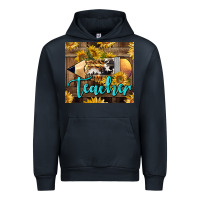 Navy Western Teacher Pencil With Sunflowers Urban Hoodie - LillyAllenDesigns